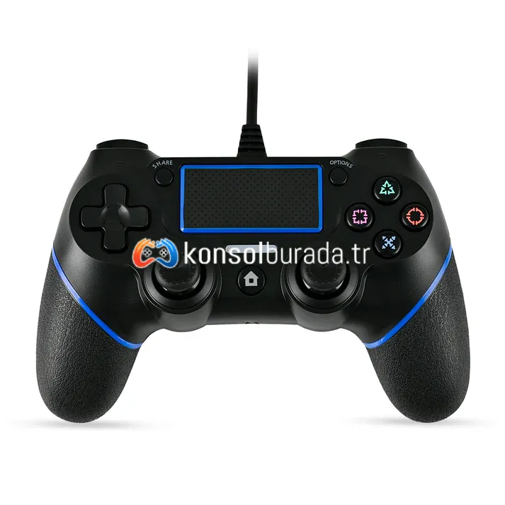 Kontorland Titreşimli Kablolu Oyun Kolu - PS4 ve PC'niz için Profesyonel GamePad Deneyimi!